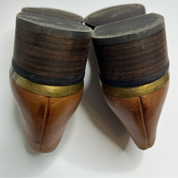 Lucky Brand Brown Leather Side Zip Ankle Boots Size 12 - Picture 12 of 13